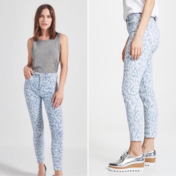 Current Elliott Womens High Waist Stiletto Leopard Ankle Skinny Jeans - Picture 2 of 15